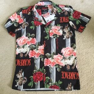 Scarface And Roses Shirt NWT